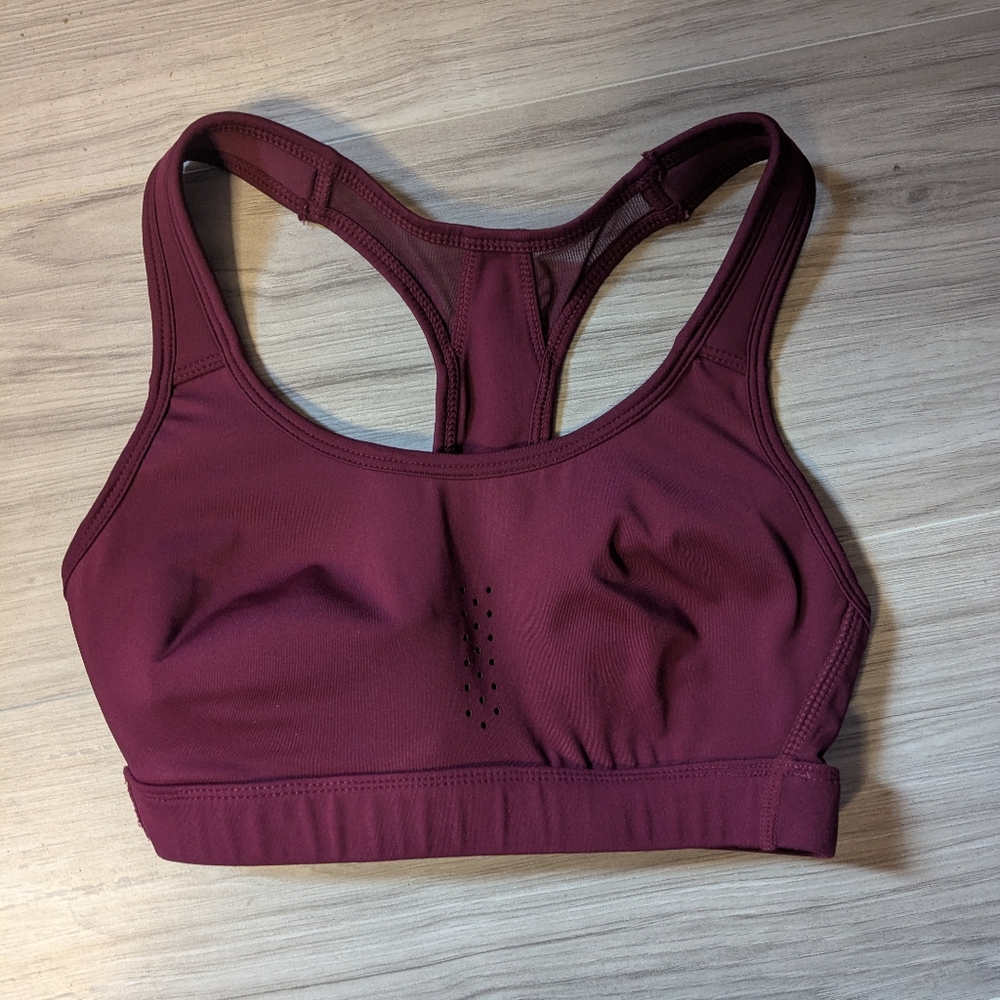 Avia Small Burgundy Red Color Sports Bra Stretch Athletic Wireless